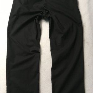 Aramark black adjustec Work Pants Men Size 44x32 Flat Front logo